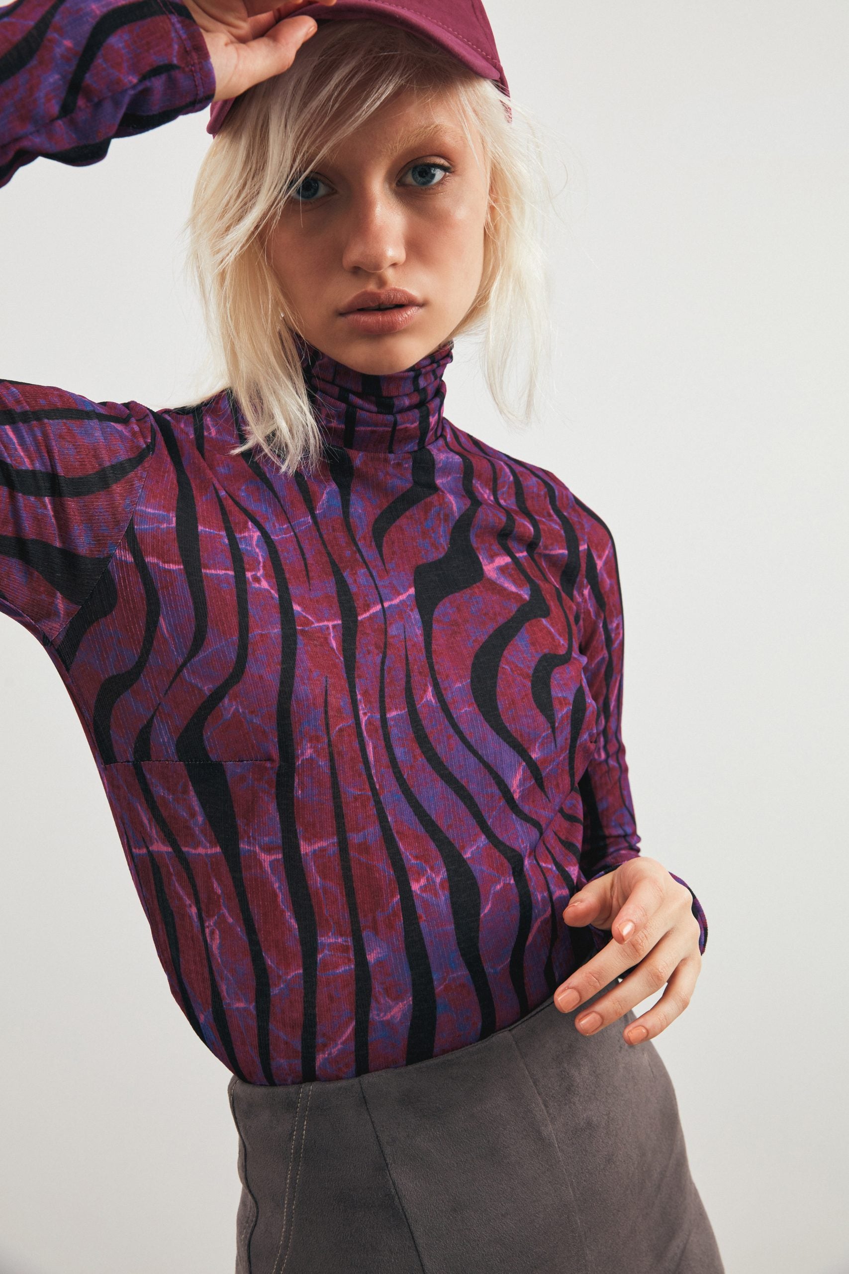 Alaia Top in Pink Lines